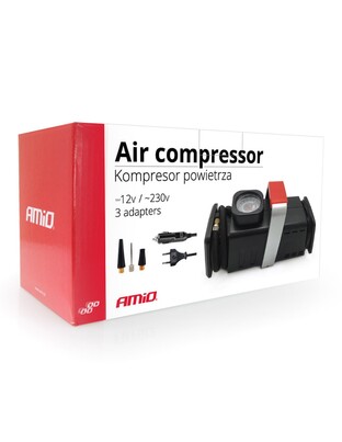 Amio - Κομπρεσέρ Αέρα τάση λειτουργίας 12-220V πίεση 150PSI μήκος καλωδίου 300cm για Επιβατικά Αυτοκίνητα - 1 τεμ. (01134/AM)