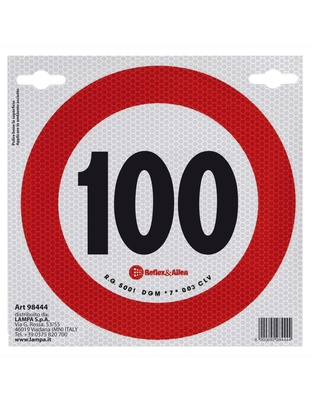 ΣΗΜΑ ΤΑΧΥΤΗΤΑΣ ΧΙΛΙΟΜΕΤΡΩΝ 100km/h ΑΥΤΟΚΟΛΛΗΤΟ 20CM ΔΙΑΜΕΤΡΟΣ