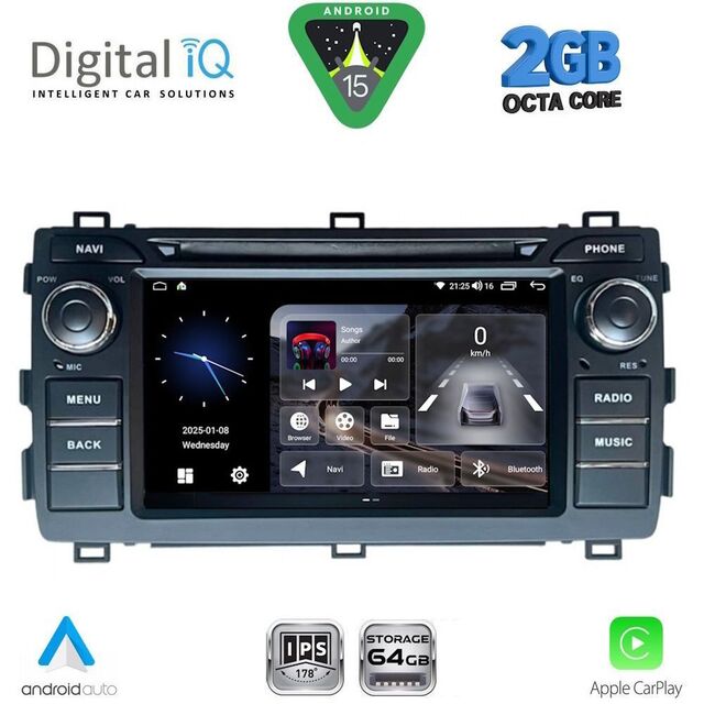 DIGITAL IQ BLE 308_CPA (7" DECK) MULTIMEDIA OEM for TOYOTA AURIS mod. 2012-2015