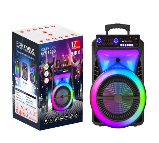 ΦΟΡΗΤΟ ΗΧΕΙΟ SUBWOOFER 12'' ΜΕ ΣΥΣΤΗΜΑ ΚΑΡΑΟΚΕ GY-1209