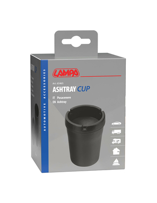 Lampa - Σταχτοδοχείο / Τασάκι Αυτοκινήτου Ashtray Cup Κλειστό με Υποδοχή για Τσιγάρο σε Μαύρο Χρώμα - 1 Τεμ. (L6546.5)
