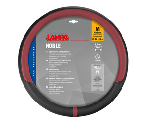 Lampa - Κάλυμμα Τιμονιού NOBLE (M) 37/39cm Μαύρο / Κόκκινο άοσμο διάτρητο αντιολισθητικό μαλακό ultra soft Skeentex - 1 τεμ. (L3290.3)