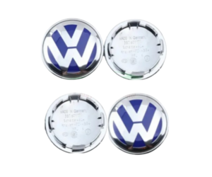 Τάπες για κέντρο ζάντας χρώμιο/μπλέ 52-55mm  - Vw