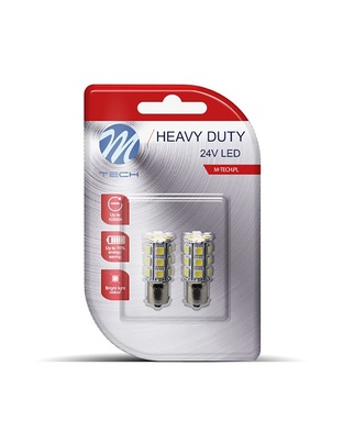 R5W/R10W 24V 5,9W BA15s LED 24xSMD5050 ΛΕΥΚΟ (ΜΟΝΟΠΟΛΙΚΟ) BLISTER 2ΤΕΜ. M-TECH