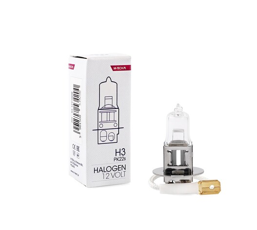 H3 12V 100W PK22s STANDARD ΑΛΟΓΟΝΟΥ ΚΟΥΤΙ  M-TECH - 1ΤΕΜ.