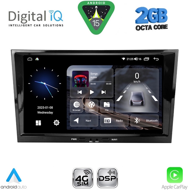 DIGITAL IQ BLF 318BL_CPA (8" DECK) MULTIMEDIA SYSTEM for OPEL ALL mod. 2004-2014 (BLACK)