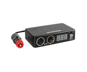 ΑΝΤΑΠΤΟΡΑΣ ΑΝΑΠΤΗΡΑ 12/24/36V ΔΙΠΛΟΣ ΜΕ 2 USB+ΒΟΛΤΟΜΕΤΡΟ MULTI POWER ΜΕ ΚΑΛΩΔΙΟ 80cm