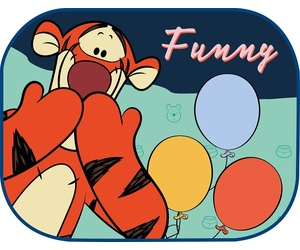 Amio - ΗΛΙΟΠΡΟΣΤΑΣΙΕΣ ΠΛΑΙΝΕΣ WINNIE THE POOH ΜΕ ΒΕΝΤΟΥΖΑ 44x35cm - 2 Τεμ. (S59329/AM)