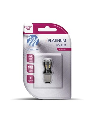 P21/5W 12/24V BAY15d 14xSMD2835 3,0W LED ΛΕΥΚΟ CAN-BUS BLISTER  M-TECH - 1 ΤΕΜ.