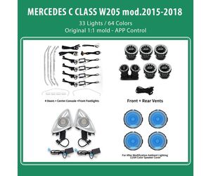 DIQ AMBIENT 8161 DCL (FK) - BENZ C (W205) (Digital iQ Ambient Light for Mercedes C (W205) mod. 2015-2018 with 33 Lights - FULLKIT)