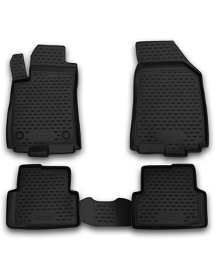 ΠΑΤΑΚΙΑ ΣΕ ΣΚΑΦΗ TPE ΛΑΣΤΙΧΟ ΓΙΑ CHEVROLET AVEO 2011-2015  ΣΕ ΜΑΥΡΟ ΧΡΩΜΑ NOVLINE - 4 ΤΕΜ.