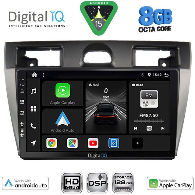 DIGITAL IQ BXF 7153SL_CPAA (9inc) MULTIMEDIA TABLET for FORD FIESTA mod. 2005-2008 (SILVER)