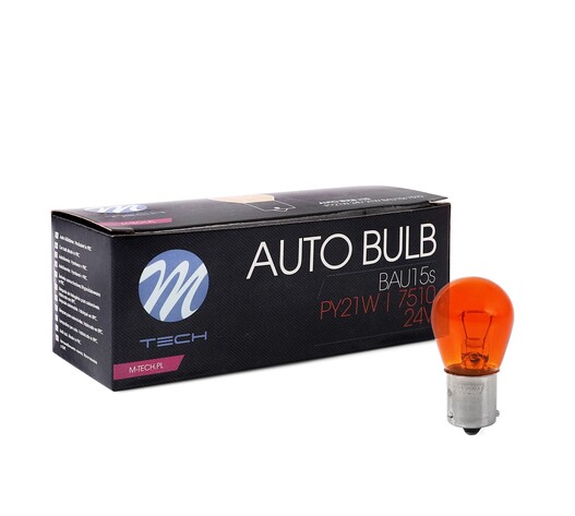 PY21W 24V 21W BAU15s ΜΟΝΟΠΟΛΙΚΟ ΠΑΡΑΚΕΝΤΡΟ ΠΟΡΤΟΚΑΛΙ ΦΩΣ ΚΟΥΤΙ 10ΤΕΜ.