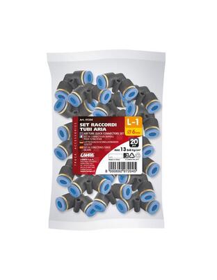 ΣΥΝΔΕΣΜΟΣ ΑΕΡΑ L-1 6mm max 13BAR ΜΕ ΓΩΝΙΑ 90 ΜΟΙΡΩΝ 20ΤΕΜ.