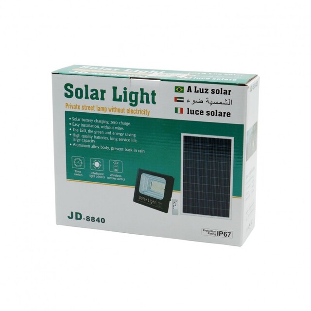ΠΡΟΒΟΛΕΑΣ ΣΕΤ ΜΕ ΠΑΝΕΛ SOLAR 40W 6500K IP67 JD-8840