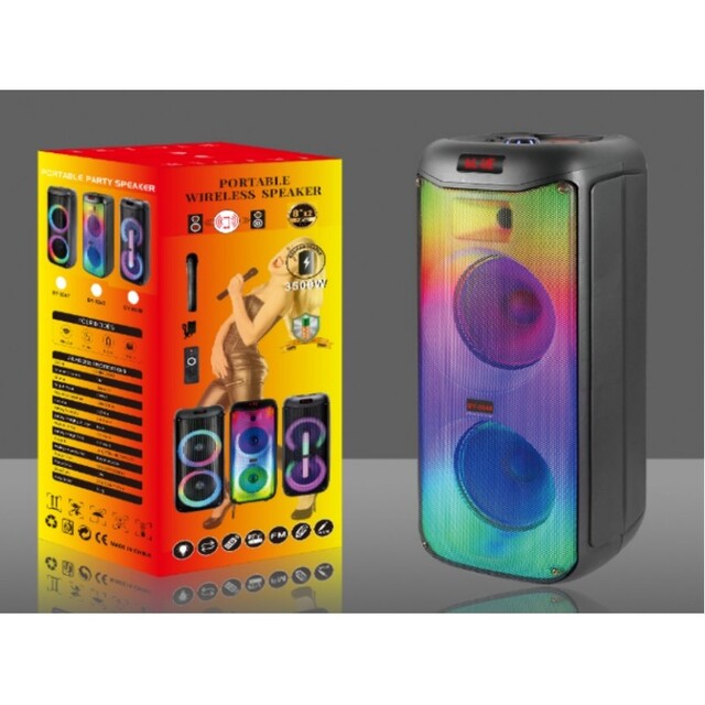 ΦΟΡΗΤΟ ΗΧΕΙΟ SUBWOOFER 2x8'' ΜΕ ΣΥΣΤΗΜΑ ΚΑΡΑΟΚΕ GY-5048