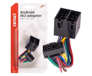 Amio - Αντάπτορας Ραδιοφώνου Android σε ISO 12V έως 5A – CCA, Για Συστήματα Multimedia Αυτοκινήτου - 1 τεμ. (04442/AM)