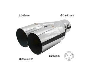 ΑΚΡΟ (ΜΠΟΥΚΑ) ΕΞΑΤΜΙΣΗΣ ΔΙΠΛΗ ΑΠΟΛΗΞΗ 33>73mm (ΜΗΚΟΣ: 280mm/ ΔΙΑΜΕΤΡΟΣ ΕΞΩΤΕΡΙΚΗ 88mmX2) SIMONI RACING - 1 TEM.