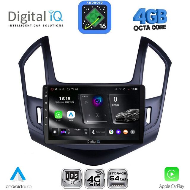 DIGITAL IQ RTG 6076B_CPA (9inc) MULTIMEDIA TABLET for CHEVROLET CRUZE mod. 2013-2015