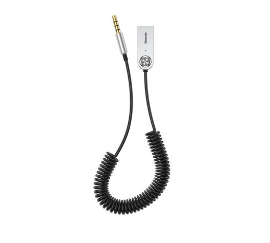 Amio - ΑΝΤΑΠΤΟΡΑΣ AUDIO BLUETOOTH 5.0 ΑΠΟ USB ΣΕ AUX ΜΑΥΡΟ ΣΠΙΡΑΛ - 1 τεμ. (BAS29048/AM)