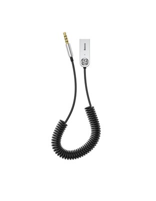 Amio - ΑΝΤΑΠΤΟΡΑΣ AUDIO BLUETOOTH 5.0 ΑΠΟ USB ΣΕ AUX ΜΑΥΡΟ ΣΠΙΡΑΛ - 1 τεμ. (BAS29048/AM)