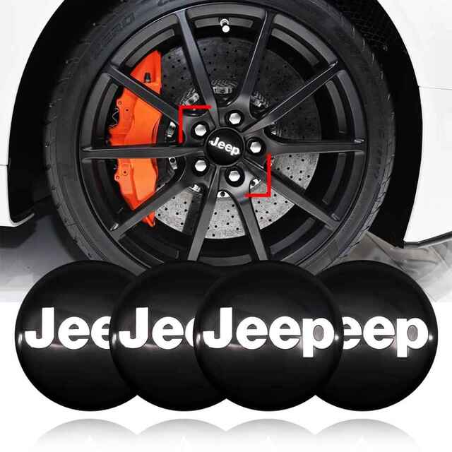 Αυτοκόλλητα για κέντρο ζάντας μαύρα - Jeep