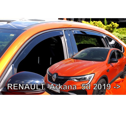 ΑΝΕΜΟΘΡΑΥΣΤΕΣ ΓΙΑ RENAULT ARKANA 5D 2019+  ΣΕΤ ΑΥΤΟΚΙΝΗΤΟΥ ΑΠΟ ΕΥΚΑΜΠΤΟ ΦΙΜΕ ΠΛΑΣΤΙΚΟ HEKO - 4 ΤΕΜ.