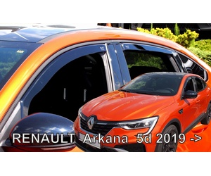 ΑΝΕΜΟΘΡΑΥΣΤΕΣ ΓΙΑ RENAULT ARKANA 5D 2019+  ΣΕΤ ΑΥΤΟΚΙΝΗΤΟΥ ΑΠΟ ΕΥΚΑΜΠΤΟ ΦΙΜΕ ΠΛΑΣΤΙΚΟ HEKO - 4 ΤΕΜ.
