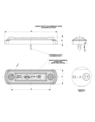ΦΩΣ ΟΓΚΟΥ LD675 12/24V 4LED HORPOL ΛΕΥΚΟ (10,5 x 3 cm) -1ΤΕΜ.