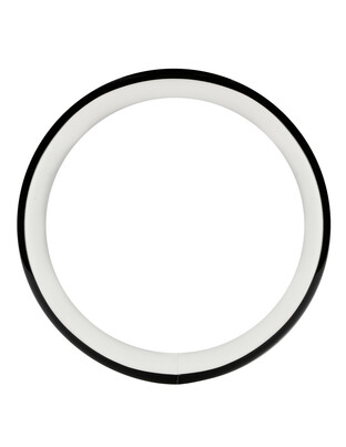 Lampa - Κάλυμμα Τιμονιού AURA (M) 37/39cm Μαύρο ένθετο με γυαλάδα / Λευκό άοσμο μαλακό Skeentex - 1 τεμ. (L3290.6)