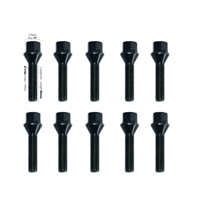 ΜΠΟΥΛΟΝΙΑ ΚΩΝΙΚΑ 12x1,50 45mm (17) ΜΑΥΡΑ SIMONI RACING - 10 TEM.