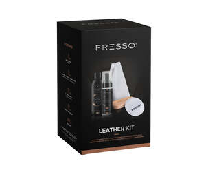 Fresso - Kit Καθαρισμού και Προστασίας Δέρματος Leather Kit με Cleaner 150 ml, Conditioner 250 ml και Αξεσουάρ Εφαρμογής - Σετ 5 Τεμ. (390839/FRE)