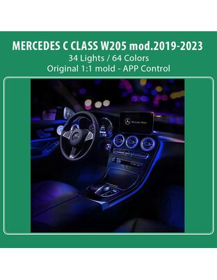 DIQ AMBIENT 8161 DCP2 (FK) - BENZ C (W205) (Digital iQ Ambient Light for Mercedes C (W205) mod. 2019-2023 with 34 Lights FULLKIT)
