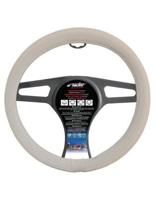 FIAT 500 ΚΑΛΥΜΜΑ ΤΙΜΟΝΙΟΥ ΜΠΕΖ ΓΙΑ FIAT 500 37-39cm 50% ΔΕΡΜΑ+50% ΒΑΜΒΑΚΕΡΟ