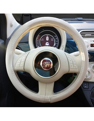 FIAT 500 ΚΑΛΥΜΜΑ ΤΙΜΟΝΙΟΥ ΜΠΕΖ ΓΙΑ FIAT 500 37-39cm 50% ΔΕΡΜΑ+50% ΒΑΜΒΑΚΕΡΟ
