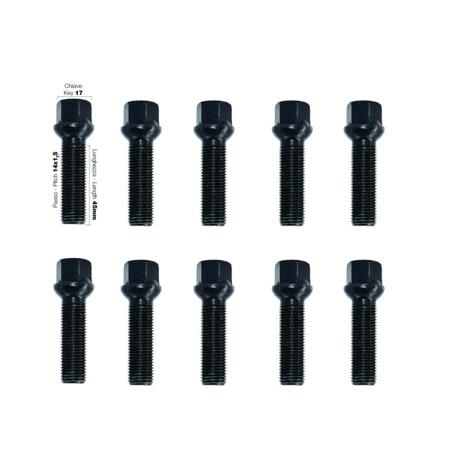 ΜΠΟΥΛΟΝΙΑ ΚΩΝΙΚΑ 14x1,50 45mm (17) ΜΑΥΡΑ SIMONI RACING - 10 TEM.