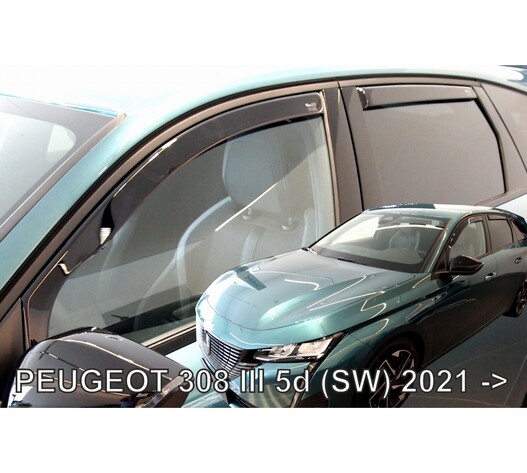 ΑΝΕΜΟΘΡΑΥΣΤΕΣ ΓΙΑ PEUGEOT 308 5D SW 2021+ ΣΕΤ ΑΥΤΟΚΙΝΗΤΟΥ ΑΠΟ ΕΥΚΑΜΠΤΟ ΦΙΜΕ ΠΛΑΣΤΙΚΟ HEKO - 4 ΤΕΜ.