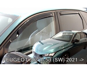 ΑΝΕΜΟΘΡΑΥΣΤΕΣ ΓΙΑ PEUGEOT 308 5D SW 2021+ ΣΕΤ ΑΥΤΟΚΙΝΗΤΟΥ ΑΠΟ ΕΥΚΑΜΠΤΟ ΦΙΜΕ ΠΛΑΣΤΙΚΟ HEKO - 4 ΤΕΜ.