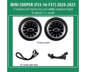 DIQ AMBIENT 8176XB COOPER (F55-56-F57) mod. 2020-2023 (Air Vents with Ambient Light for MINI COOPER (F55-56-F57) mod. 2020-2023 with Ambient Lights)