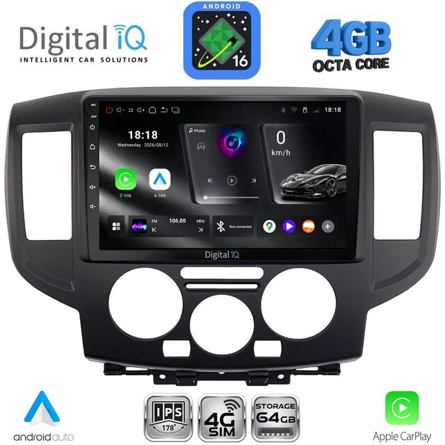 DIGITAL IQ RTG 6458BL_CPA (9inc) MULTIMEDIA TABLET for NISSAN NV 200 mod. 2009-2020 (BLACk)
