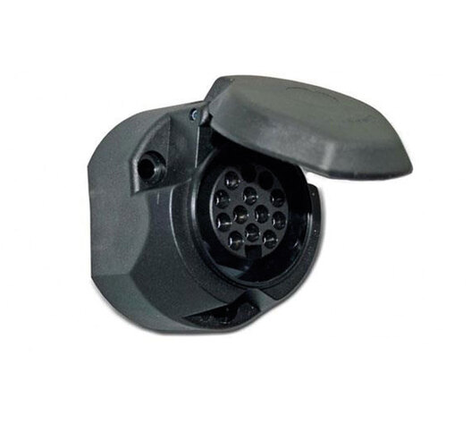 Amio - Πρίζα Κοτσαδόρου 13-Pin Θηλυκή 12V Πλαστική Μαύρη για Τρέιλερ Τροχόσπιτο και Σκάφος - 1 τεμ. (01325/AM)