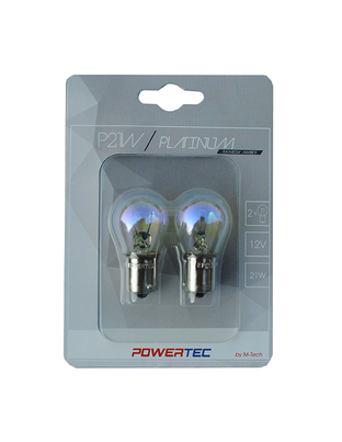 P21W 12V 21W BA15s ΜΟΝΟΠΟΛΙΚΟ RAINBOW POWERTECK PLATINUM 2ΤΕΜ.