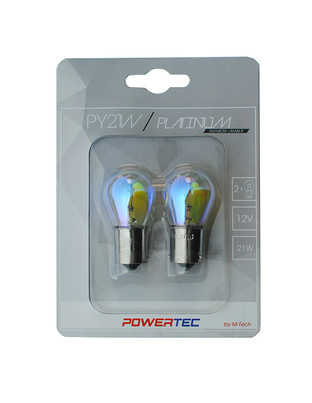 PY21W 12V 21W BAU15s 3.500K ΜΟΝΟΠΟΛΙΚΟ ΠΑΡΑΚΕΝΤΡΟ ΠΟΡΤΟΚΑΛΙ RAINBOW POWERTEC PLATINUM 2ΤΕΜ.