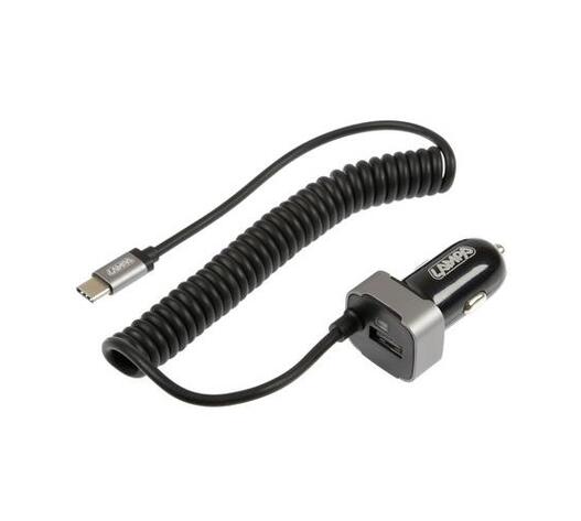 ΑΝΤΑΠΤΟΡΑΣ ΦΟΡΤΙΣΤΗΣ ΑΝΑΠΤΗΡΑ 12/24V 3000mA ΜΕ ΘΥΡΑ USB+ 1 USB TYPE-C ΜΕ ΚΑΛΩΔΙΟ 150cm FAST CHARGE