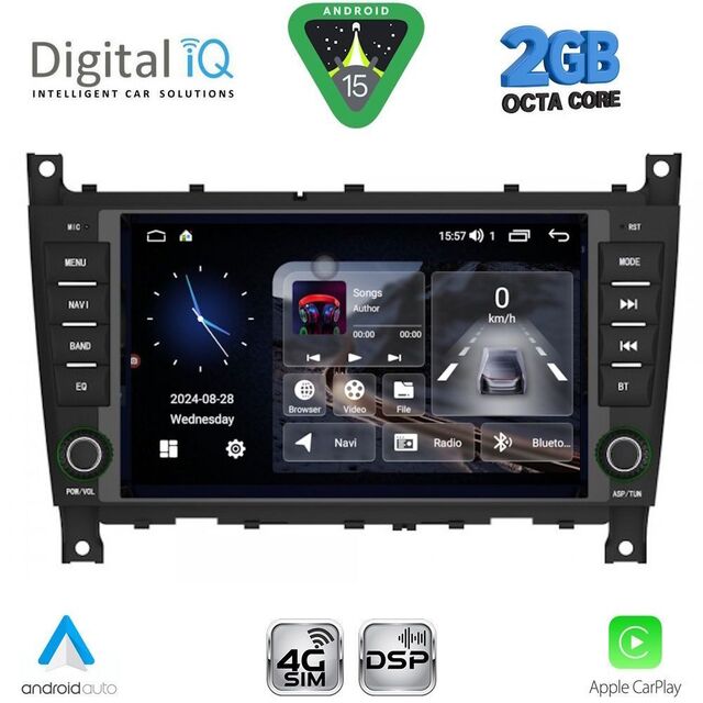 DIGITAL IQ BLF 393_CPA (7" DECK) MULTIMEDIA SYSTEM for MERCEDES C W203 – CLK W209 mod. 2004-2008