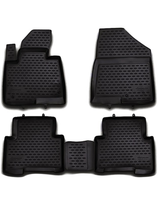 ΠΑΤΑΚΙΑ ΣΕ ΣΚΑΦΗ TPE ΛΑΣΤΙΧΟ ΓΙΑ HYUNDAI SANTA FE 5D 2012-2018  ΣΕ ΜΑΥΡΟ ΧΡΩΜΑ NOVLINE - 4 ΤΕΜ.