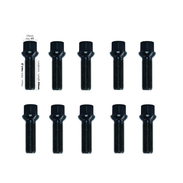 ΜΠΟΥΛΟΝΙΑ ΣΦΑΙΡΙΚΑ 14x1,50 40mm (17) ΜΑΥΡΑ  SIMONI RACING - 10 TEM.