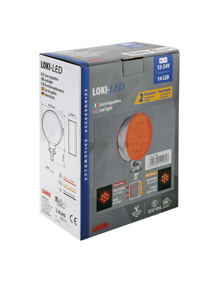 ΦΩΣ ΘΕΣΕΩΣ / ΒΟΗΘΗΤΙΚΟ ΦΩΣ ΦΟΡΤΗΓΟΥ 24V 14LED ΚΟΚΚΙΝΟ/ΠΟΡΤΟΚΑΛΙ 2ΧΡΗΣΕΩΝ LOKI-LED 105x115mm 1ΤΕΜ.