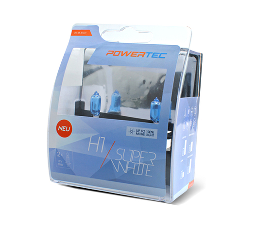 H1 12V 55W 3.450K P14.5 POWERTECK SUPERWHITE 2ΤΕΜ.