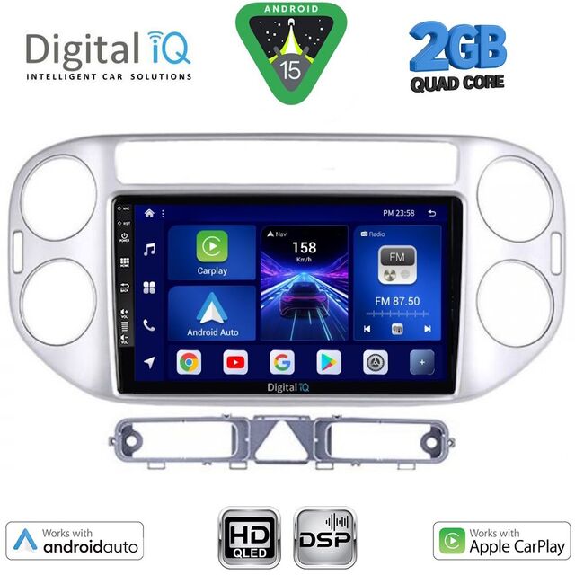 DIGITAL IQ BXC 3759SL_CPAA (9inc) MULTIMEDIA TABLET for  VW TIGUAN  mod. 2004-2011 (SILVER)